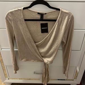 Long sleeve wrap top